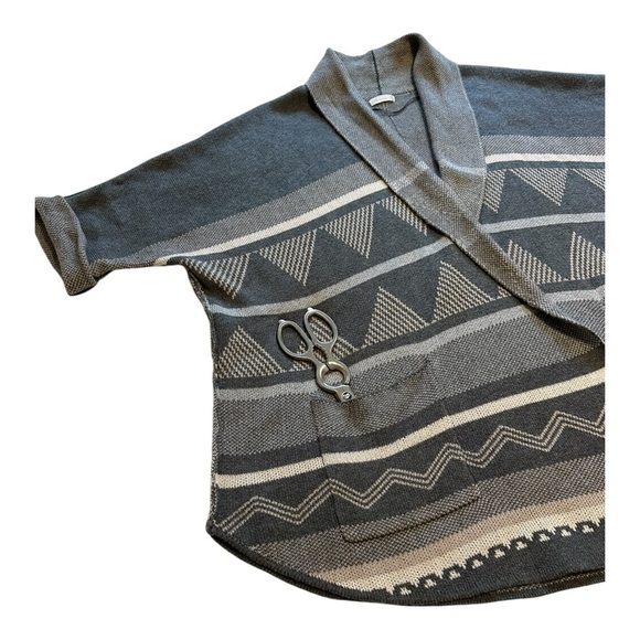 Gentle Fawn Cardigan Sweater Short Sleeves Shawl Collar Knit Gray Womens XS/S - Picture 5 of 11